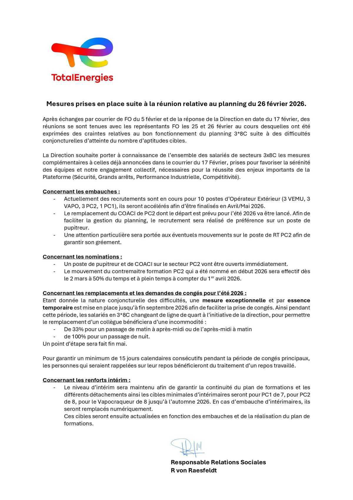 Issue mouvement social PC2/VAPO