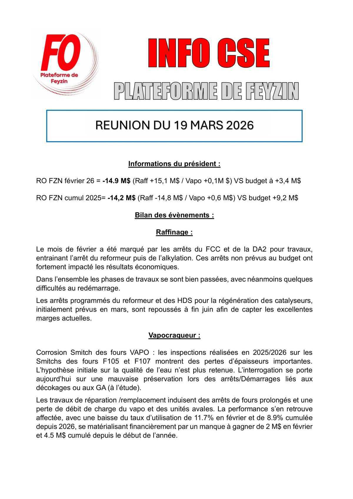 Tract CSE mars 2026