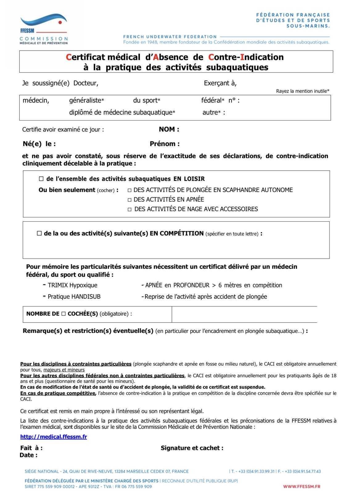 Section Plongée : Entraînement et Inscription pour la saison 2026 / 2027