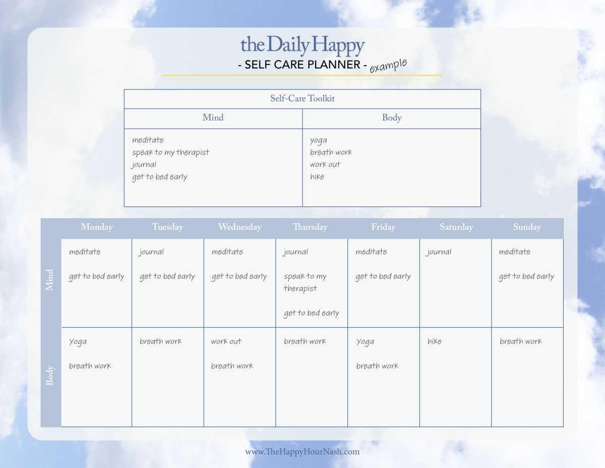 Self-Care Planner Self-Care Planner