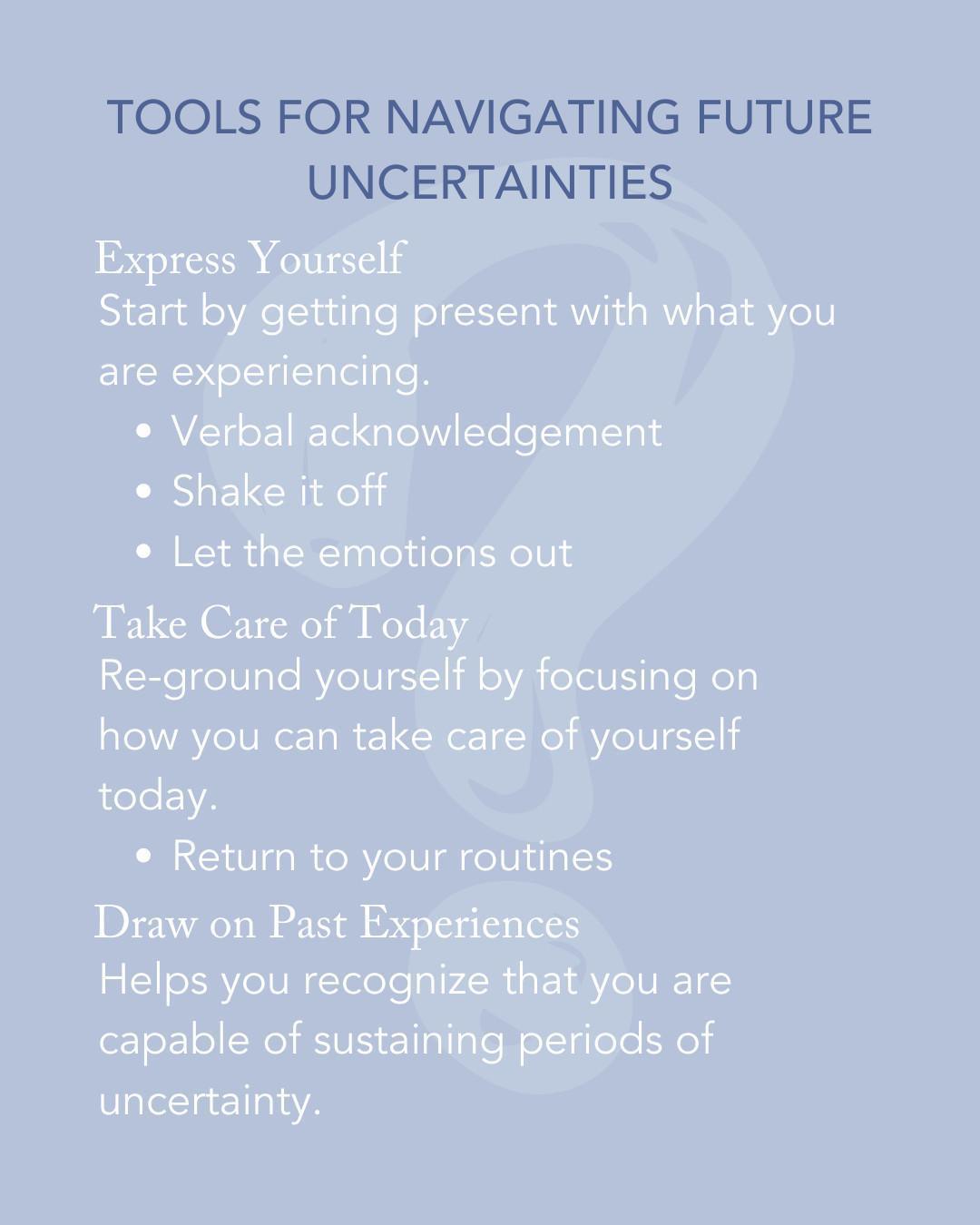 Tools for Navigating an Uncertain Future Tools for Navigating an Uncertain Future
