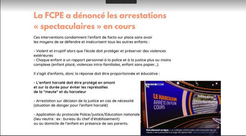L'avis et les demandes de la FCPE concernant le harcèlement