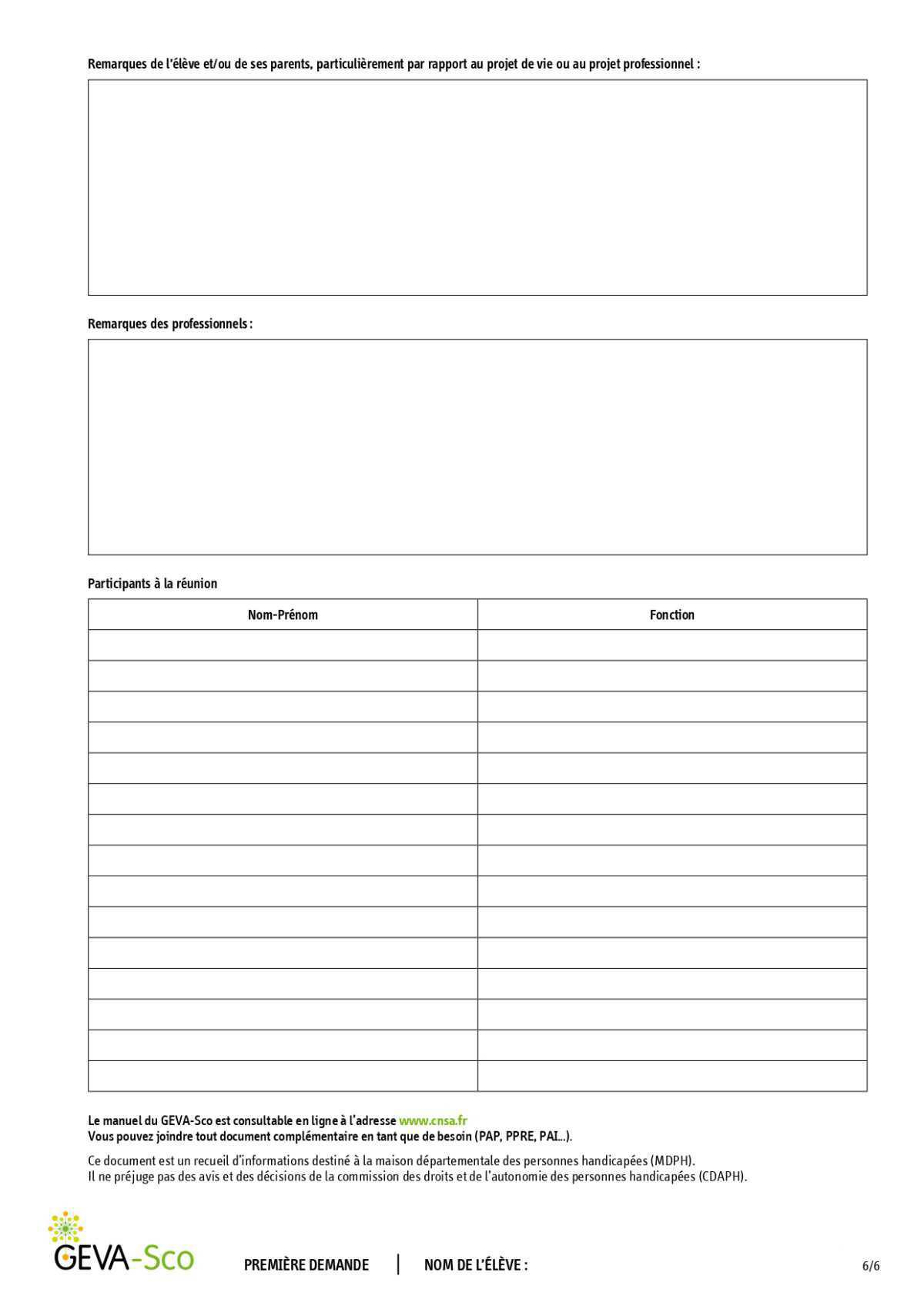 GEVA-Sco Scolarisation: documentation à imprimer