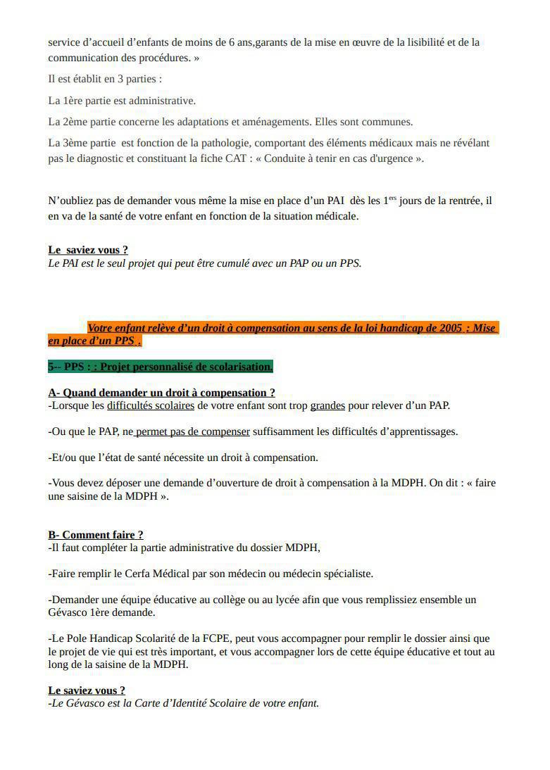 Elèves à besoins particuliers: vos droits