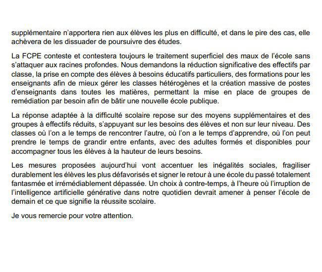 "choc des savoirs" déclaration de la FCPE au Conseil Supérieur de l'Education Nationale et modèle de motion pour vos CA