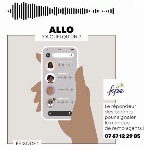 Non remplacement de professeurs: La FCPE met à disposition un numéro de téléphone!