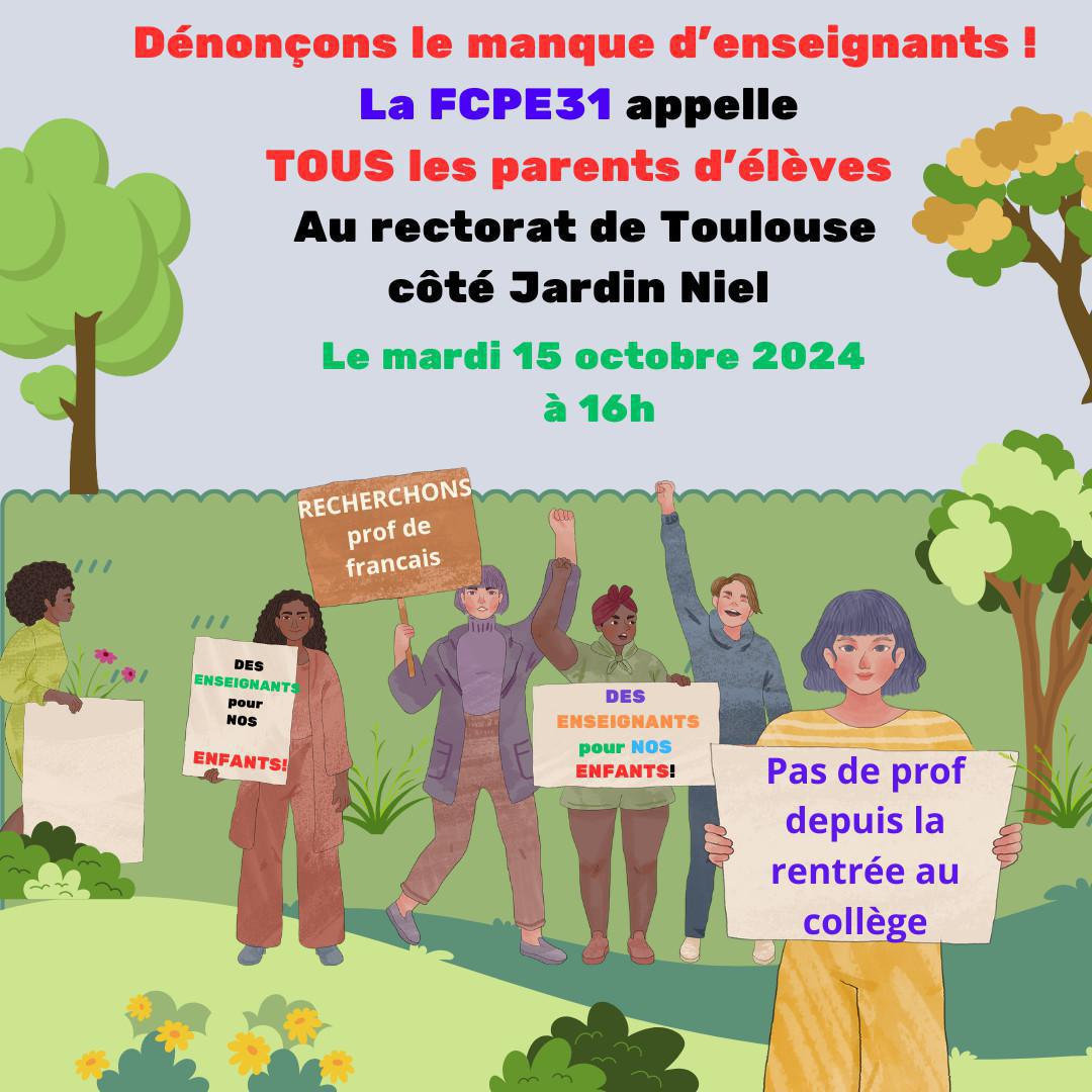 Pénurie d'enseignants , la mobilisation continue en Haute-Garonne !