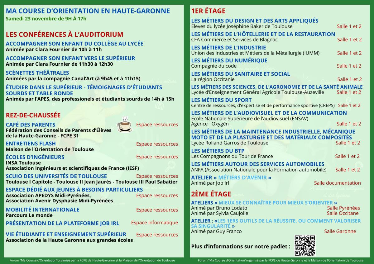 6eme FORUM "Ma course d'orientation " à Toulouse 6eme FORUM "Ma course d'orientation " à Toulouse