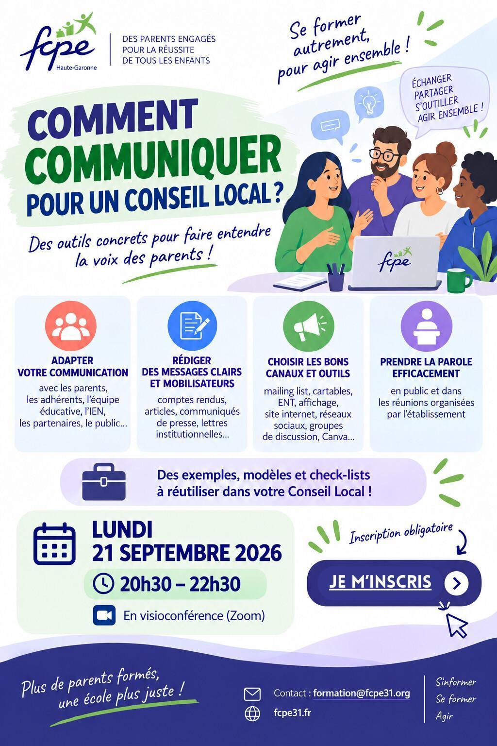 Formation du 21/09/26 : Bien communiquer pour un conseil local ! Formation du 21/09/26 : Bien communiquer pour un conseil local !
