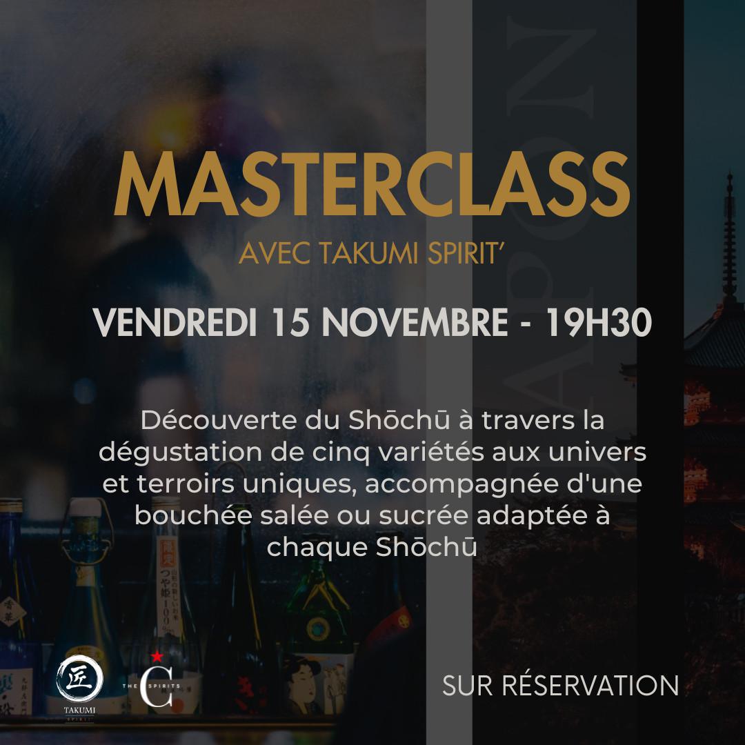 Masterclass Shōchū : Takumi Spirit' Masterclass Shōchū : Takumi Spirit'