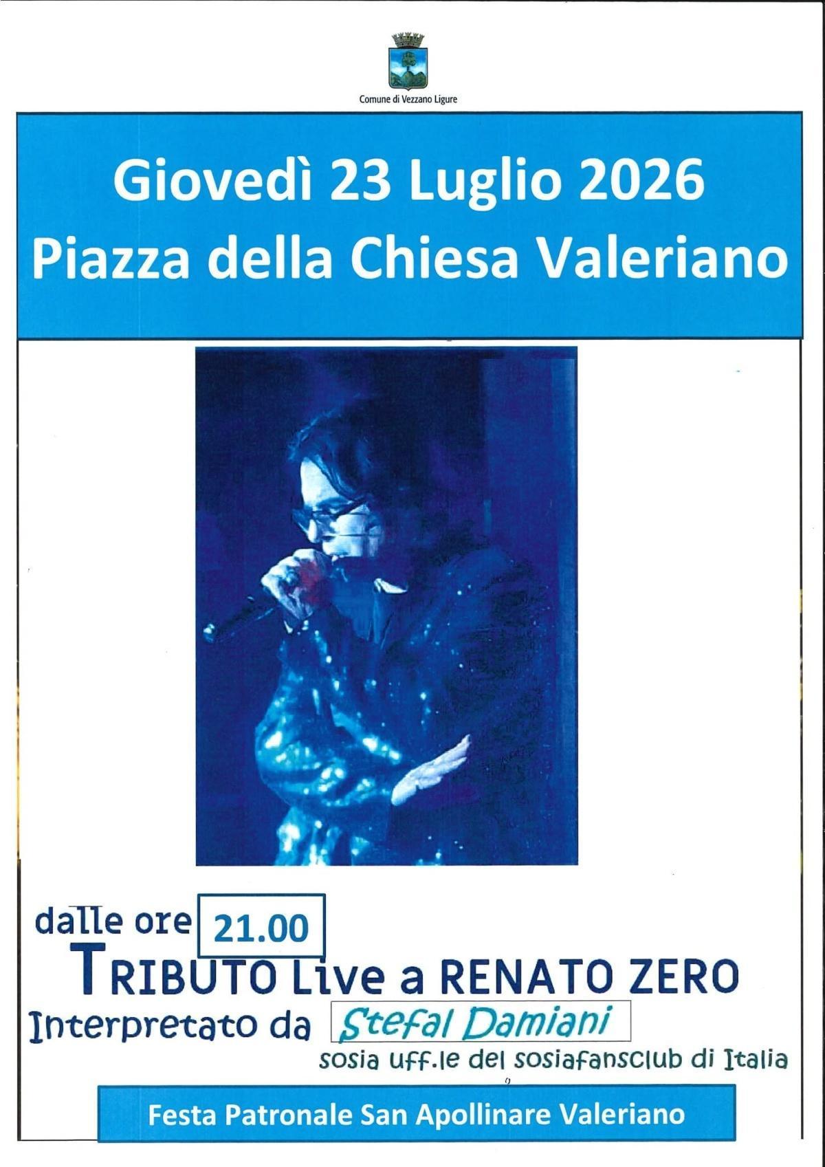 Concerto Tributo a Renato Zero (inizio ore 21:00)