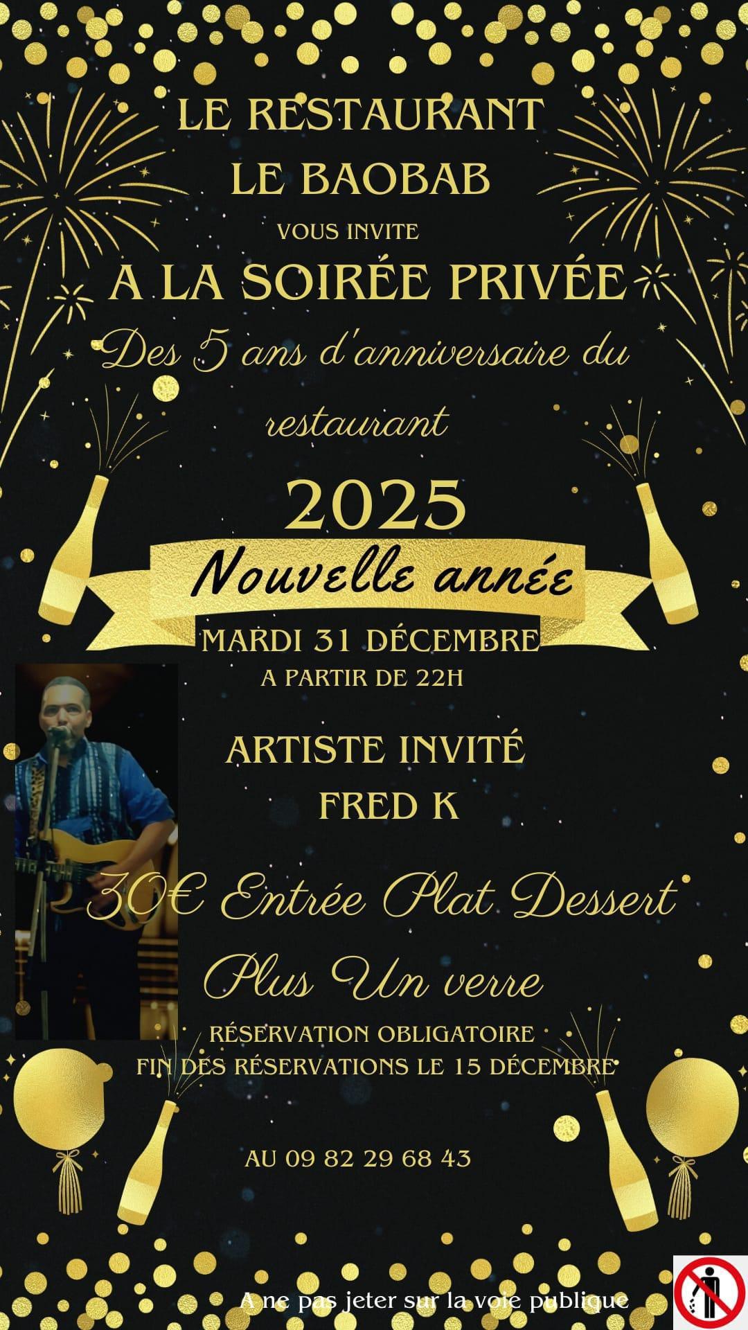 Soirée privée Nouvel an au Baobab