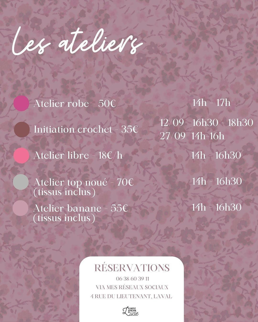 Ateliers couture au Petit Atelier de Lucie