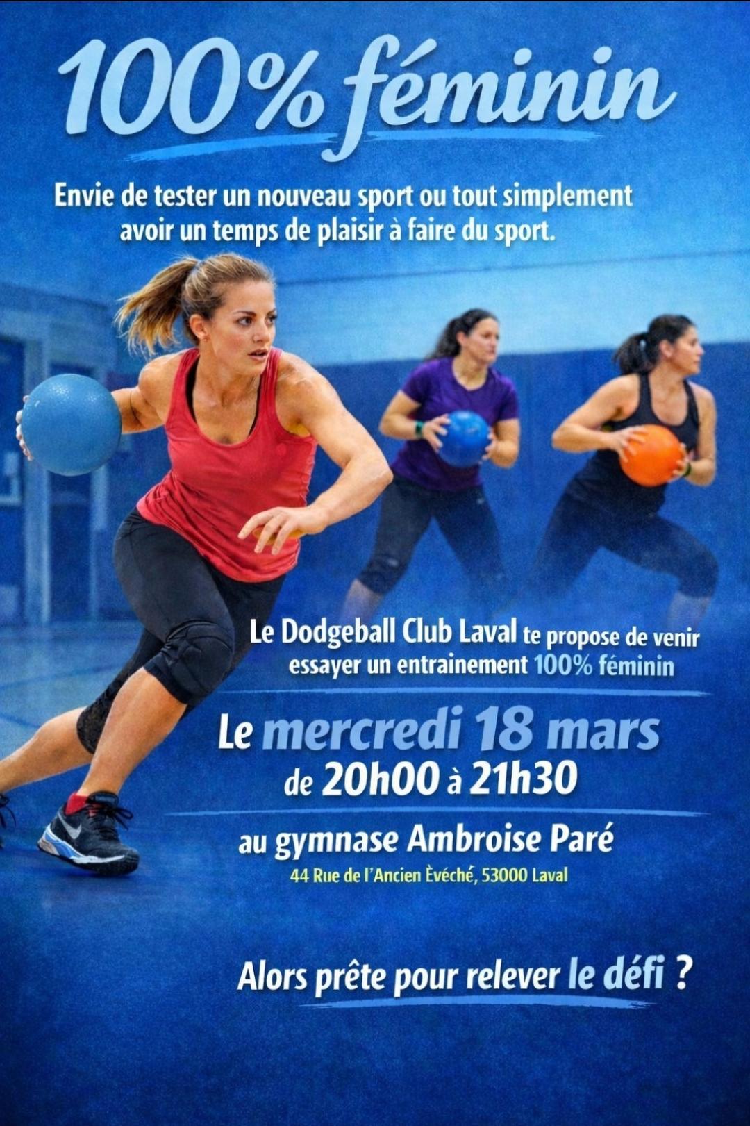 Entraînement 100 % féminin pour découvrir le dodgeball
