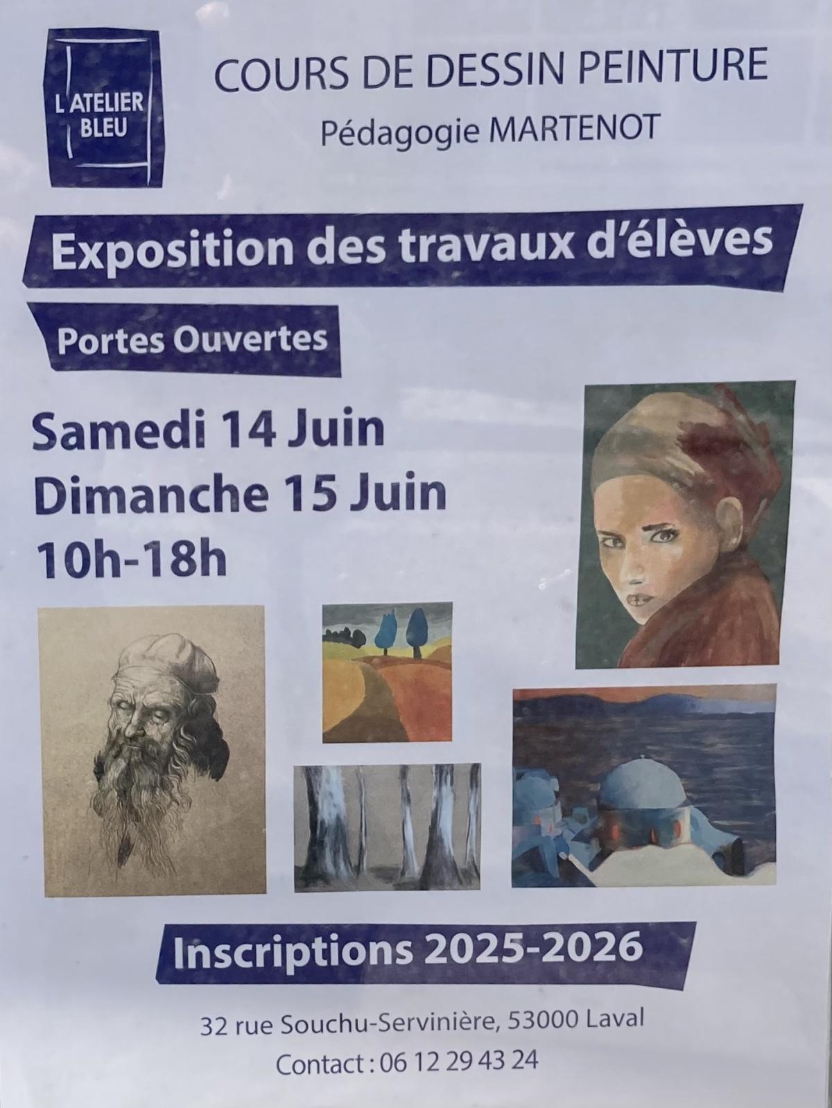 Exposition des travaux d'élèves à L'Atelier Bleu