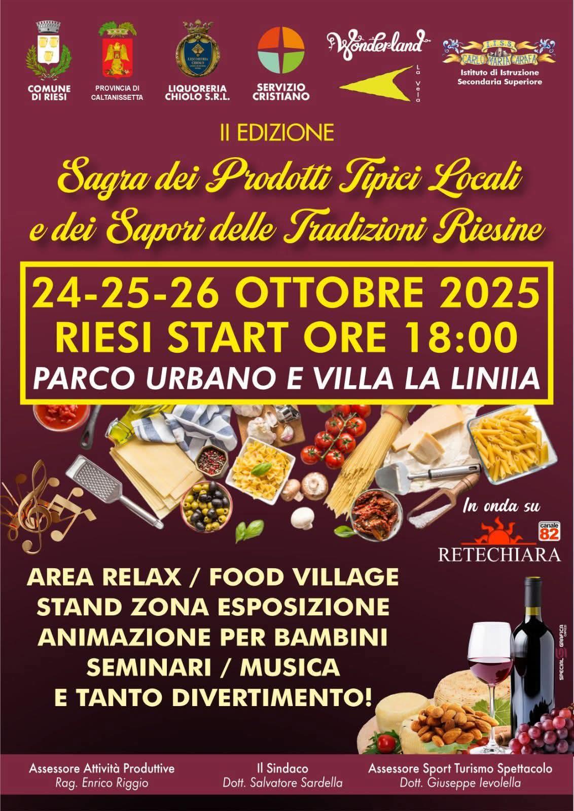 II edizione della Sagra dei Prodotti Tipici, dei Sapori e delle Tradizioni Riesine (dalle ore 18.00)