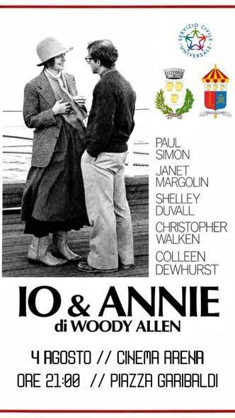 Proiezione del film Io & Annie di Woody Allen "Custodi della Terra": Cinema senza tetto (inizio ore 21.00)
