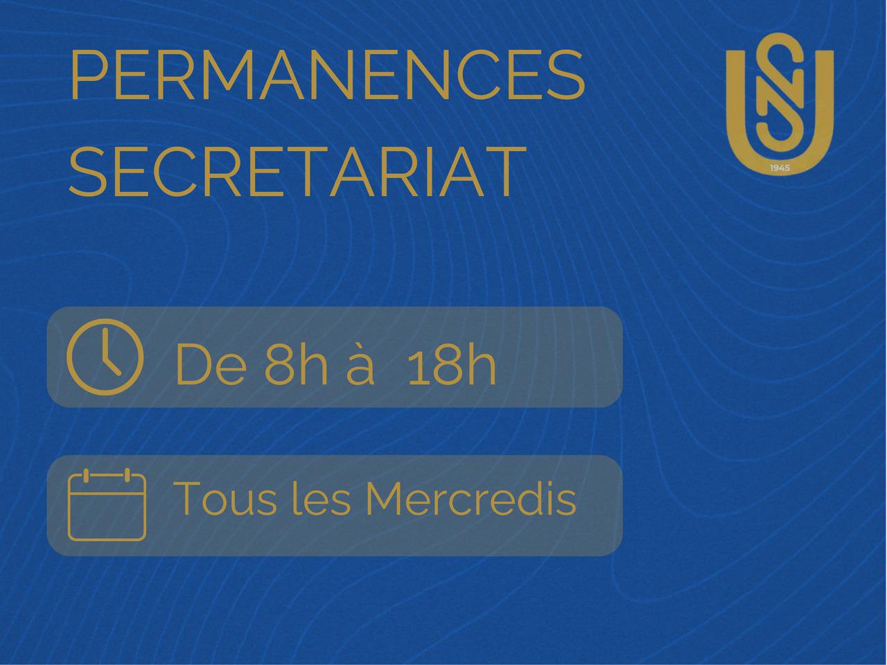permanences secrétariat 