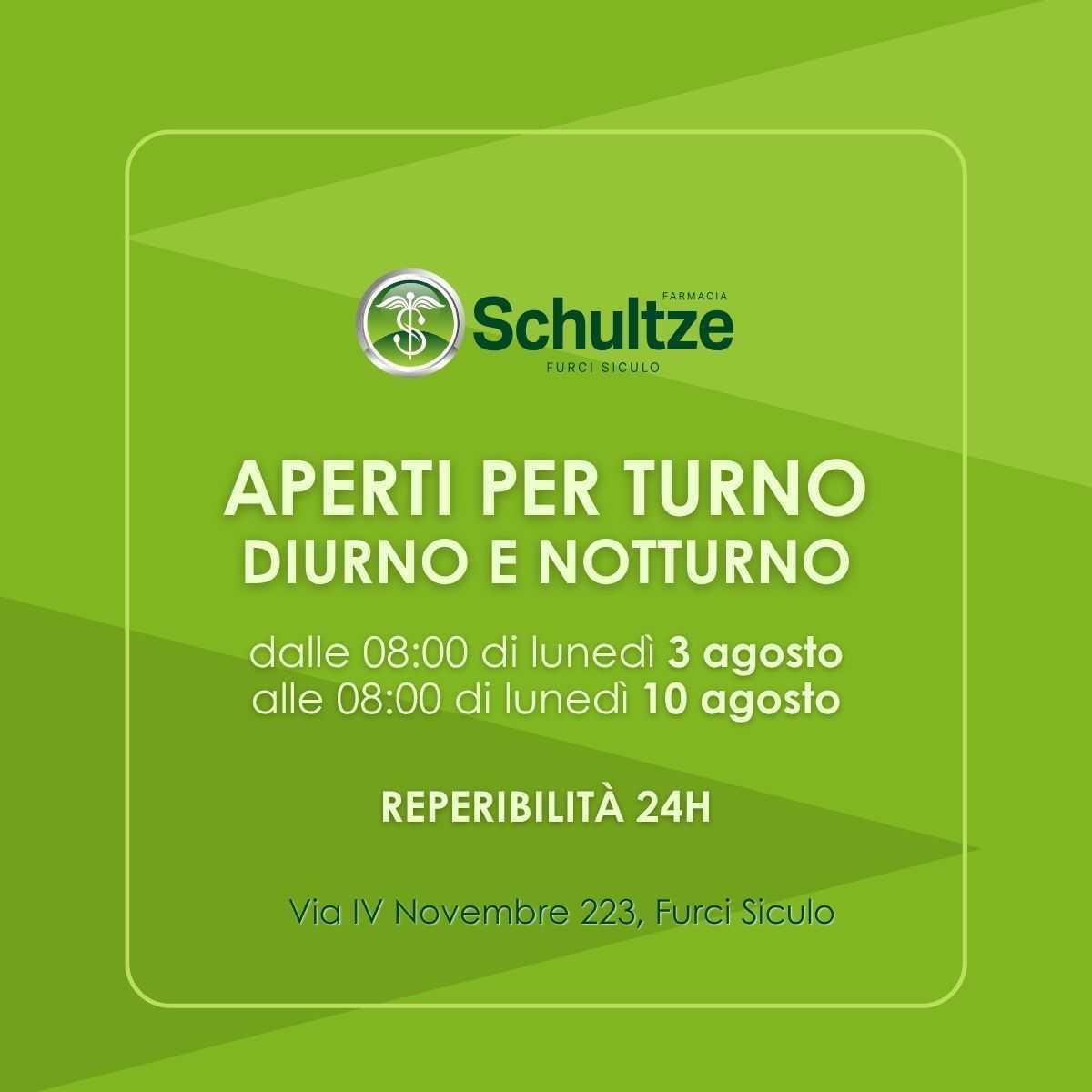 Aperti per turno DIURNO e NOTTURNO