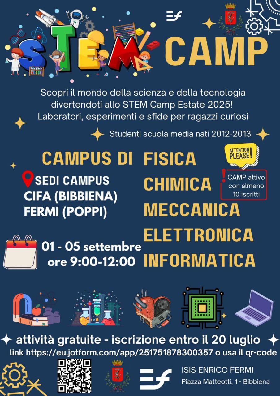Steam Camp - Campus di fisica (dalle ore 9.00 alle ore 12.00)