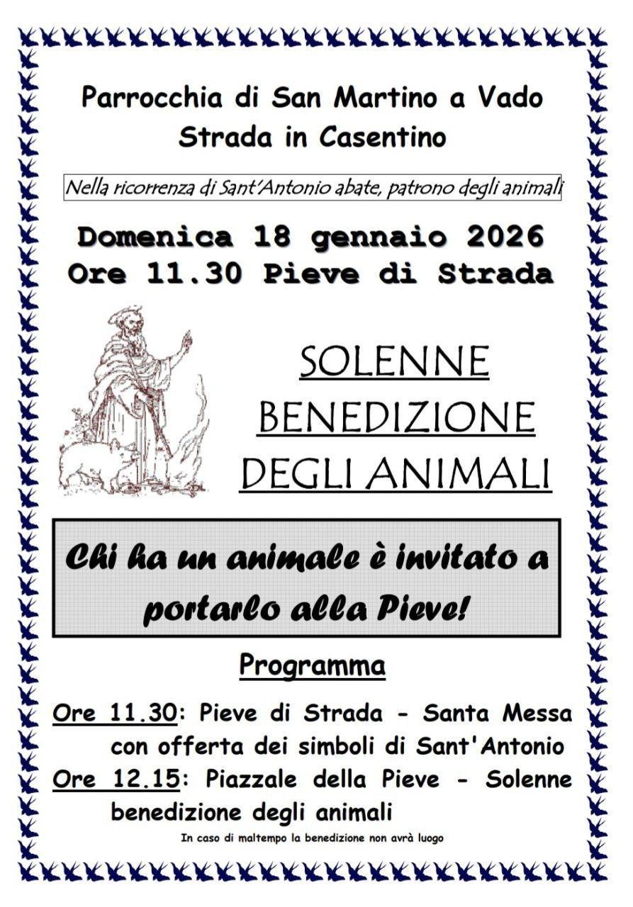 Solenne Benedizione degli Animali (inizio ore 11.30)