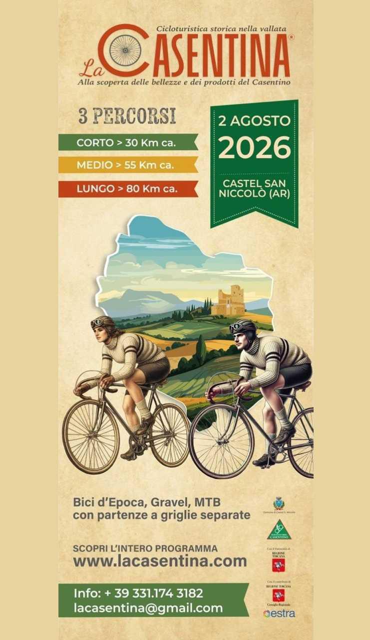 Cicloturistica storica nella vallata "La Casentina" Alla scoperta delle bellezze e dei prodotti del casentino