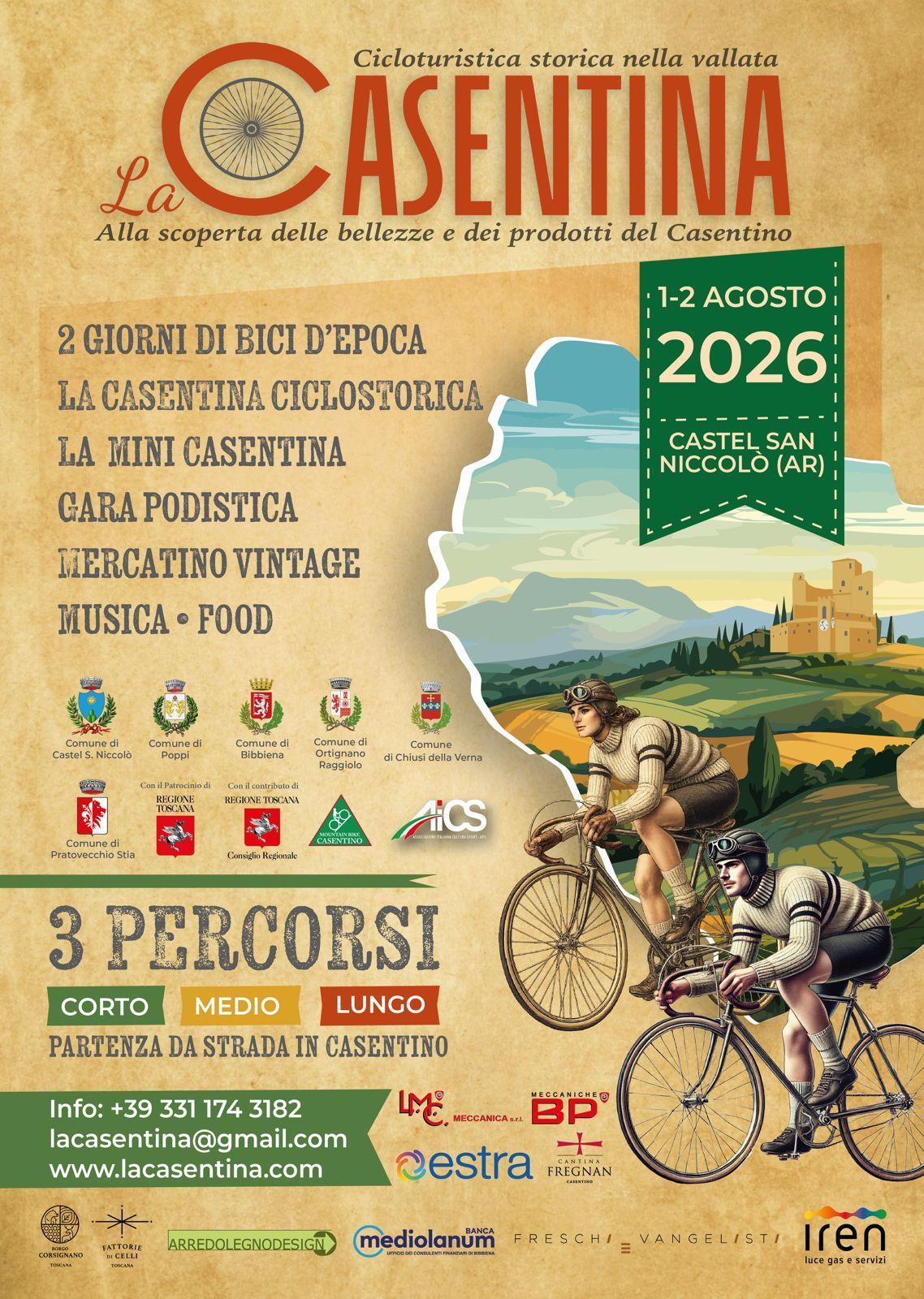 Cicloturistica storica nella vallata "La Casentina" Alla scoperta delle bellezze e dei prodotti del Casentino