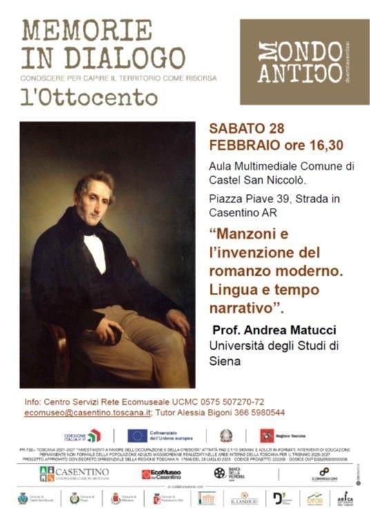 "Manzoni e l'invenzione del romanzo moderno. Lingua e tempo narrativo" (inizio ore16.30)