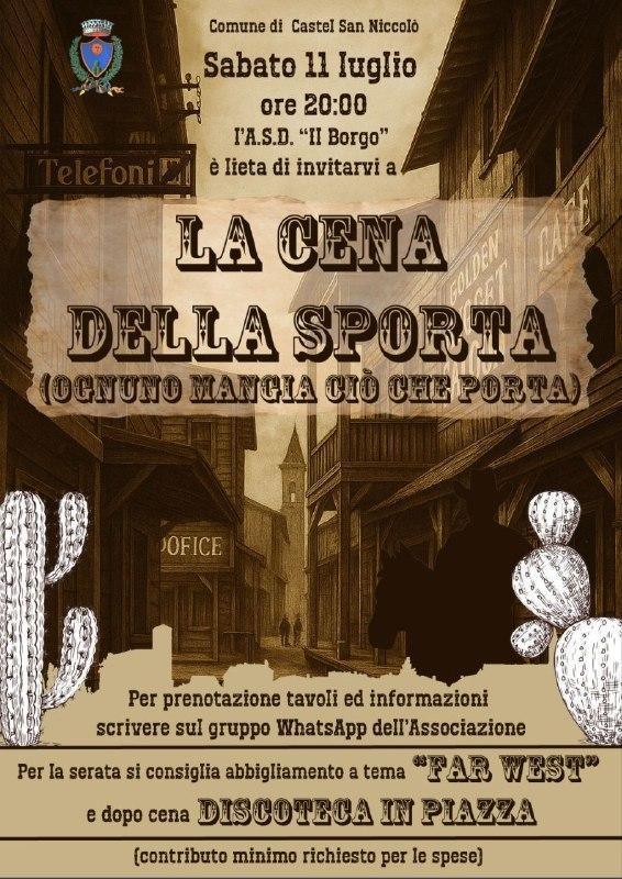 La Cena della Sporta (ognuno mangia ciò che porta) (inizio ore 20.00)