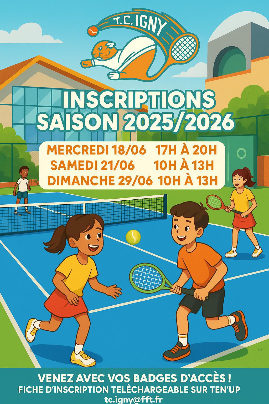 Réinscriptions au club pour la saison 2026 !