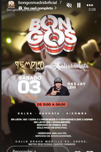 Bongos - Sala Templo - Sábado