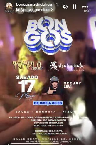 Bongos - Sala Templo - Sábado