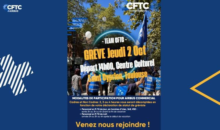 📢 GREVE Jeudi 02 octobre départ 14H, centre culturel Saint Cyprien ,Toulouse.