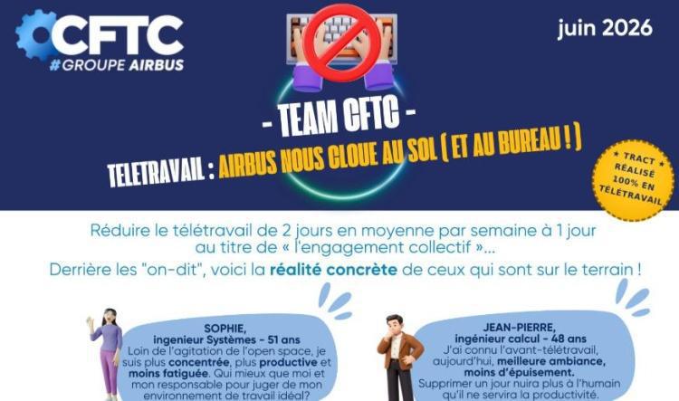 🔵 CFTC - Télétravail : Airbus nous cloue au sol (et au bureau!)