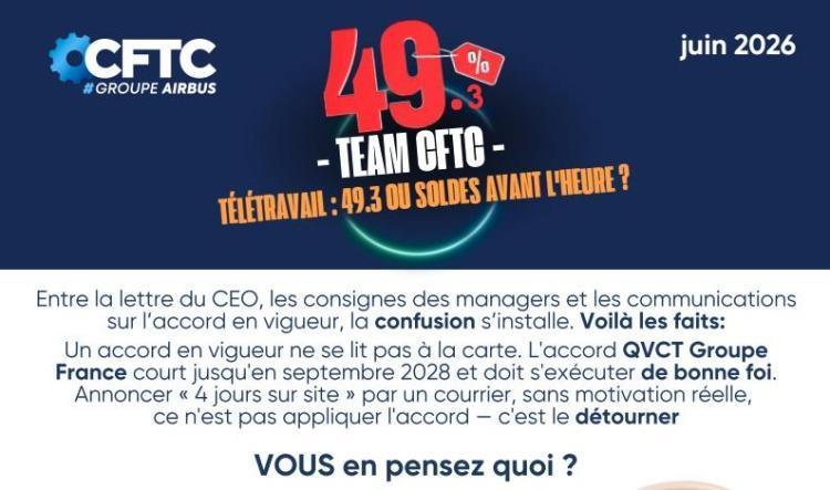 🔵 CFTC - 📢Télétravail - 49.3 ou Soldes avant l'heure?