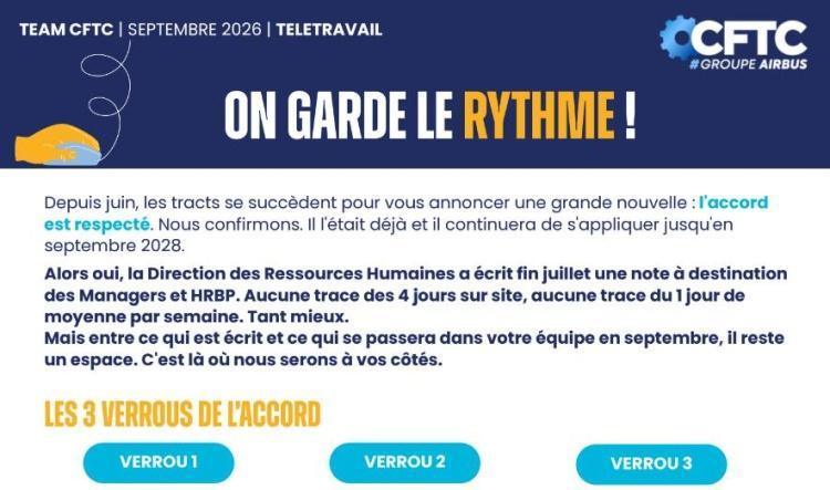 🔵CFTC - Télétravail : On garde le rythme !