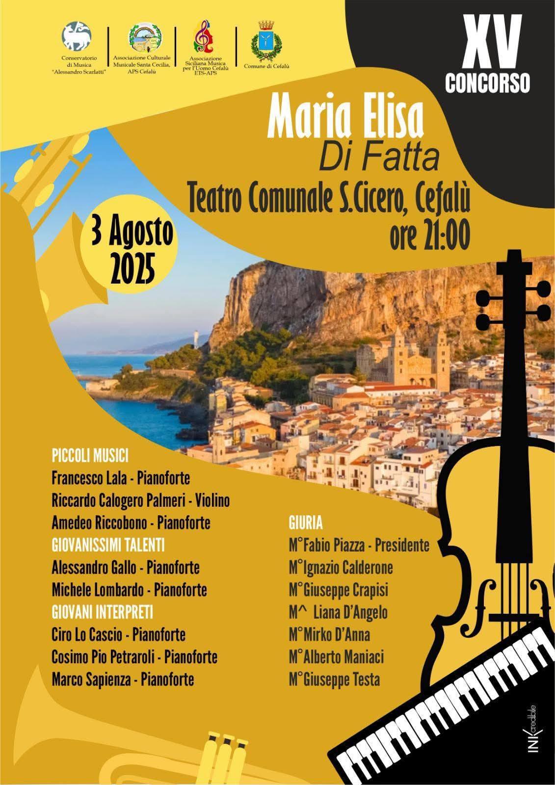 Premio MARIA ELISA DI FATTA XV ed. (start h. 20.30)