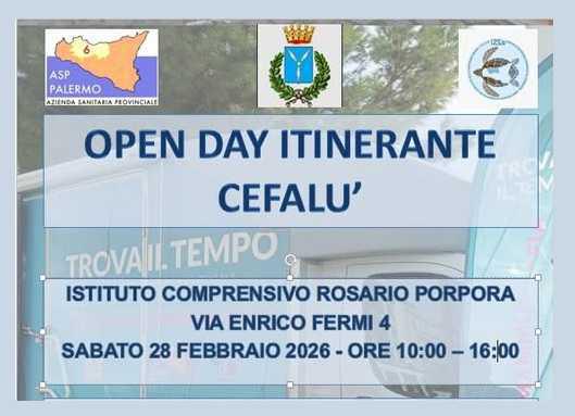 Open Day Itinerante Cefalù (dalle ore 10.00 alle ore 16.00) Open Day Itinerante Cefalù (dalle ore 10.00 alle ore 16.00)