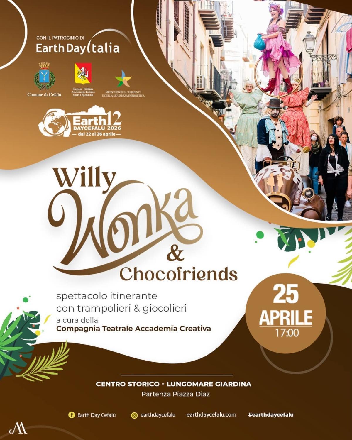 Spettacolo itinerante con trampolieri e giocolieri Willy Wonka & Chocofriends (inizio ore 17.00)