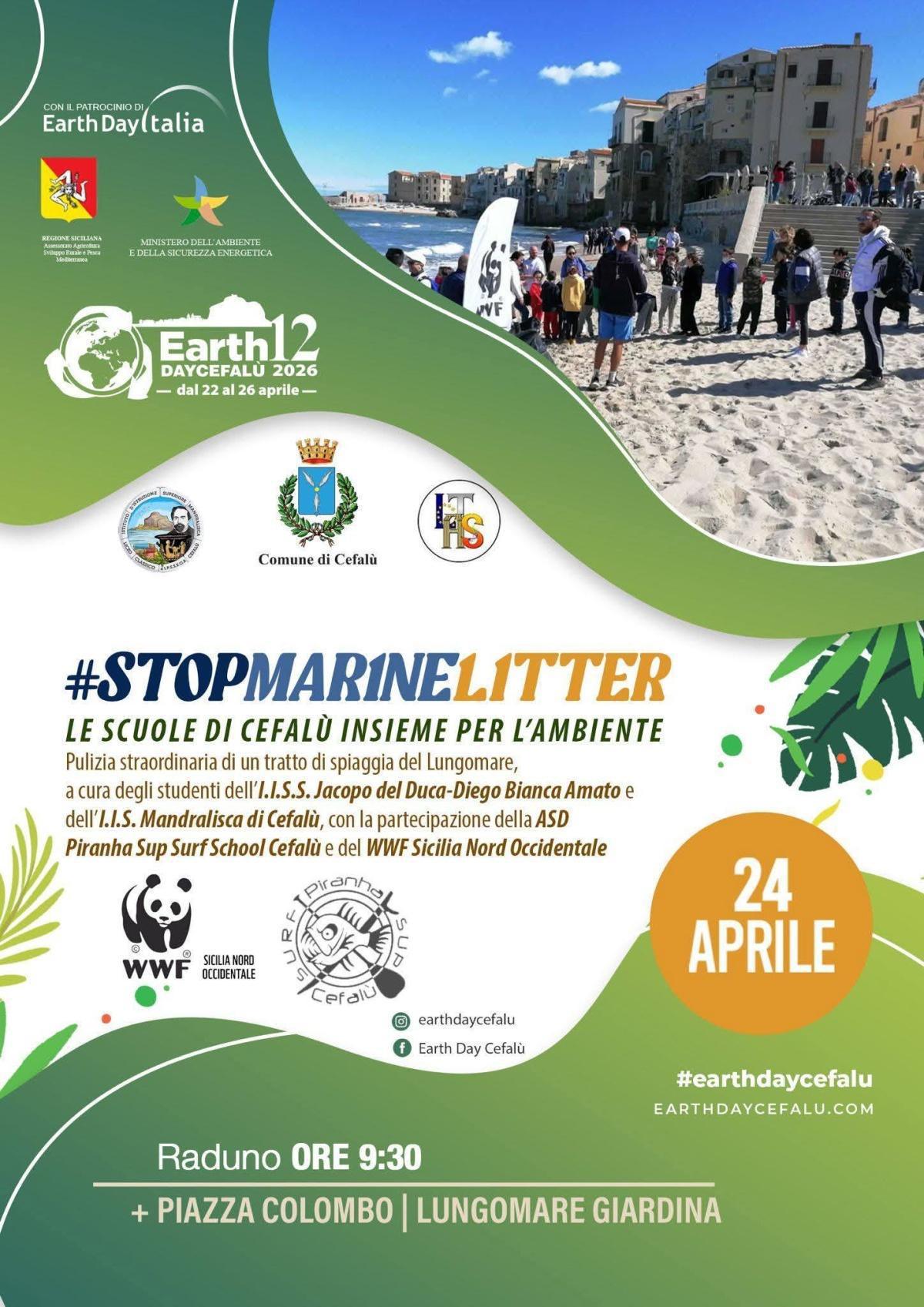 “#StopMarineLitter - Le Scuole di Cefalù insieme per l’Ambiente”. Pulizia straordinaria di un tratto di spiaggia del Lungomare (inizio ore 9.30)