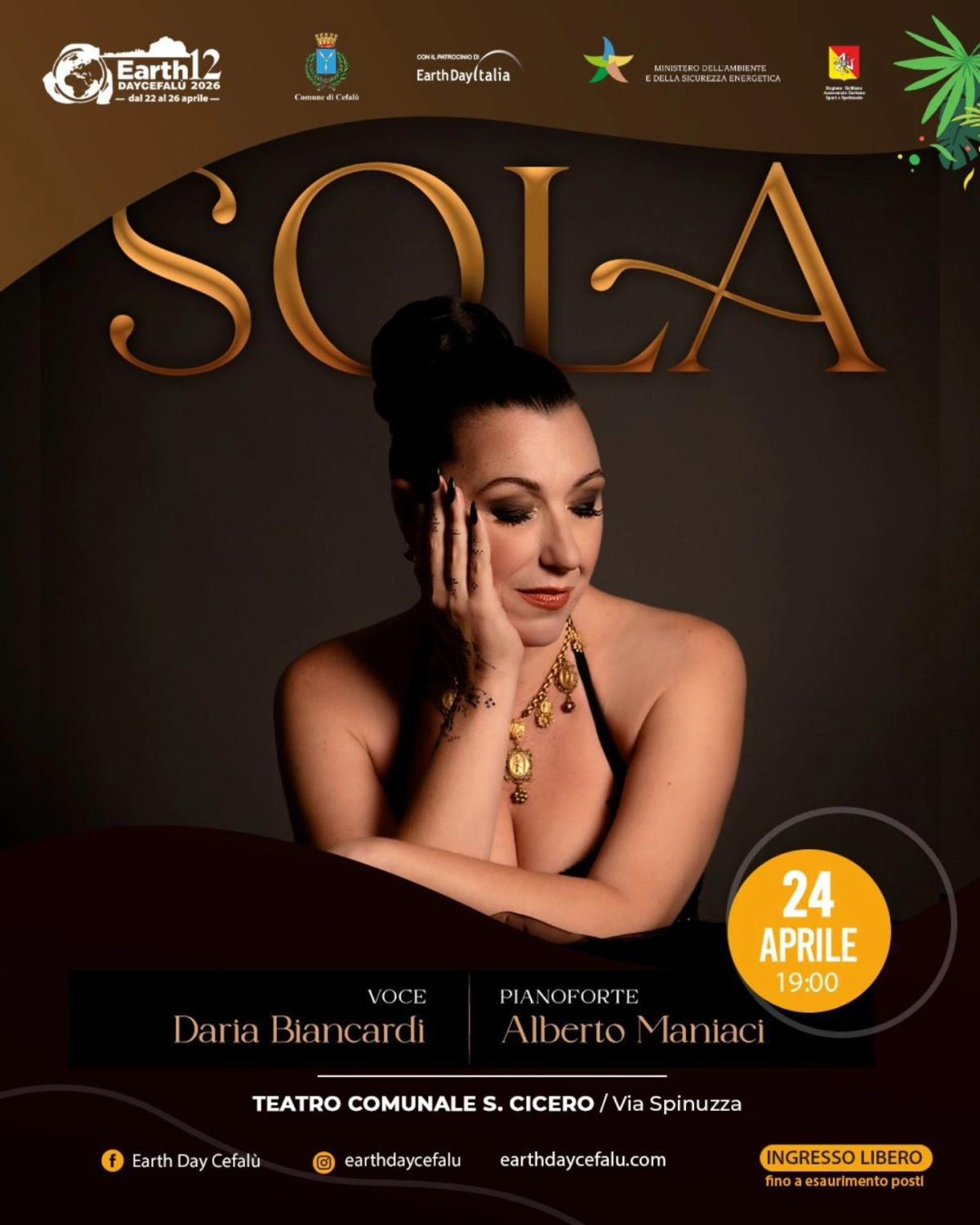 Concerto “Sola” con Daria Biancardi e Alberto Maniaci al pianoforte (inizio ore 19.00)