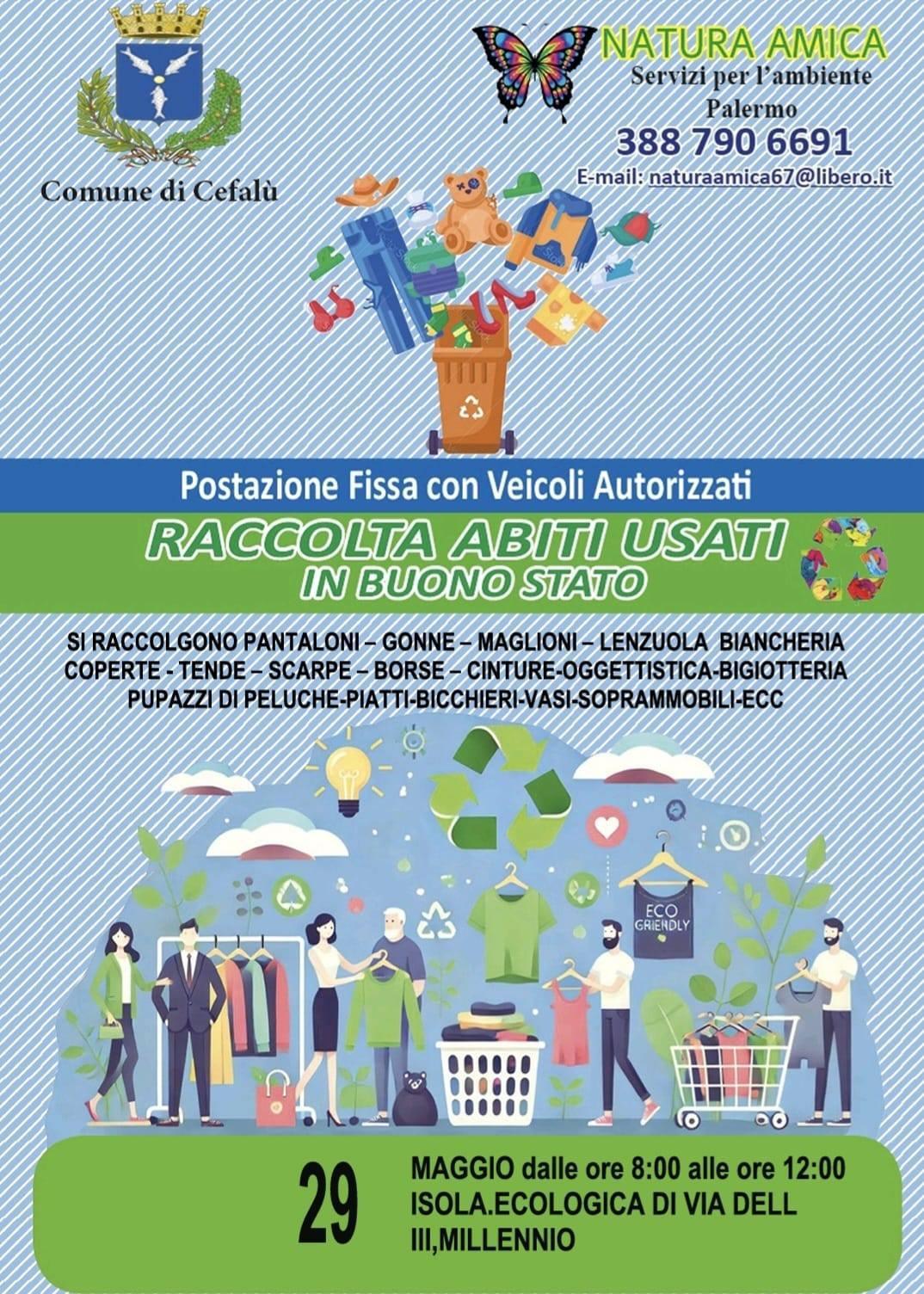 Raccolta Abiti Usati in Buono Stato (dalle ore 8:00 alle 12:00)