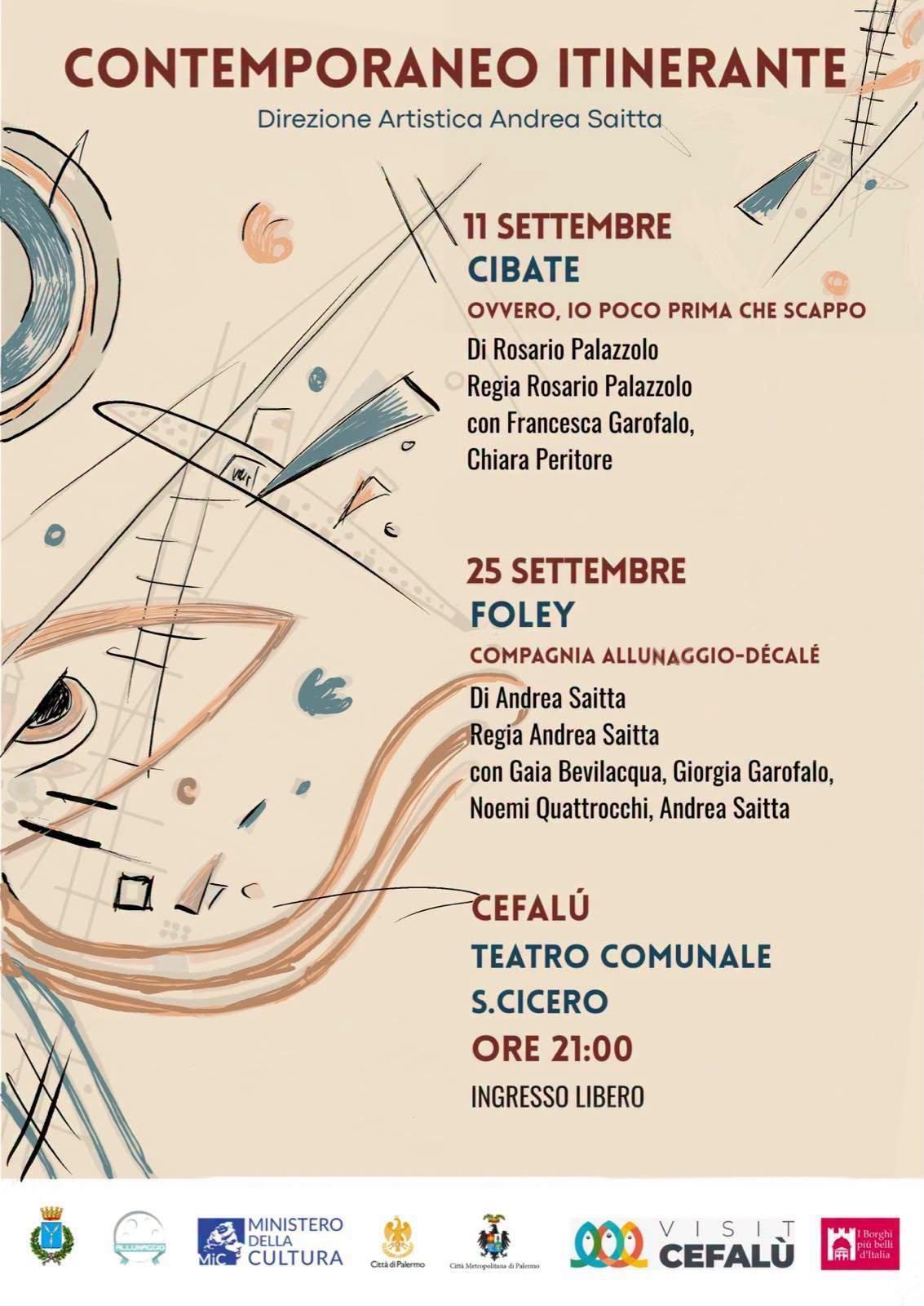 Spettacolo teatrale "Cibate - Ovvero, io poco prima che scappo" di Rosario Palazzolo (inizio ore 21:00)