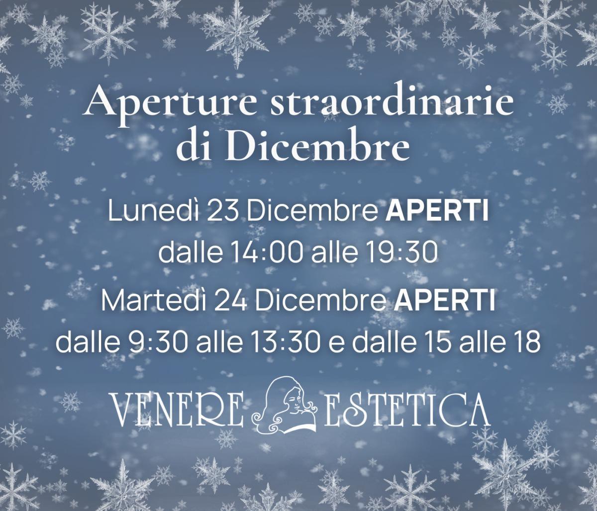 Aperture straordinarie Dicembre