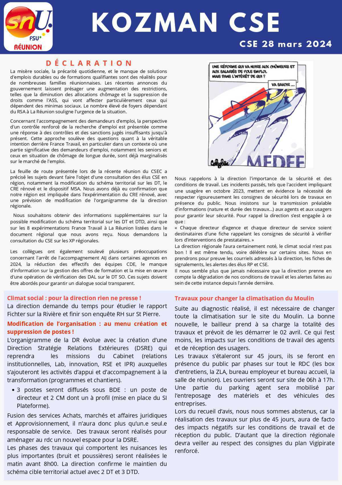 Kozman CSE du 28 Mars 2024 Kozman CSE du 28 Mars 2024