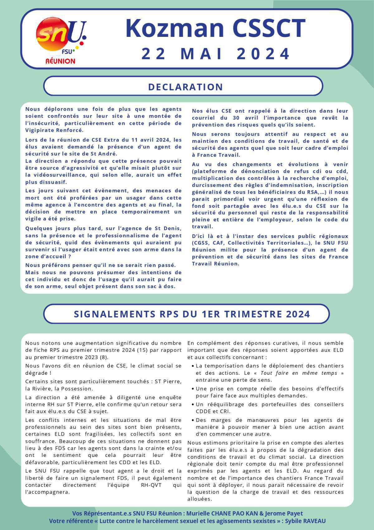 Kozman CSSCT du 22 mai 2024 Kozman CSSCT du 22 mai 2024