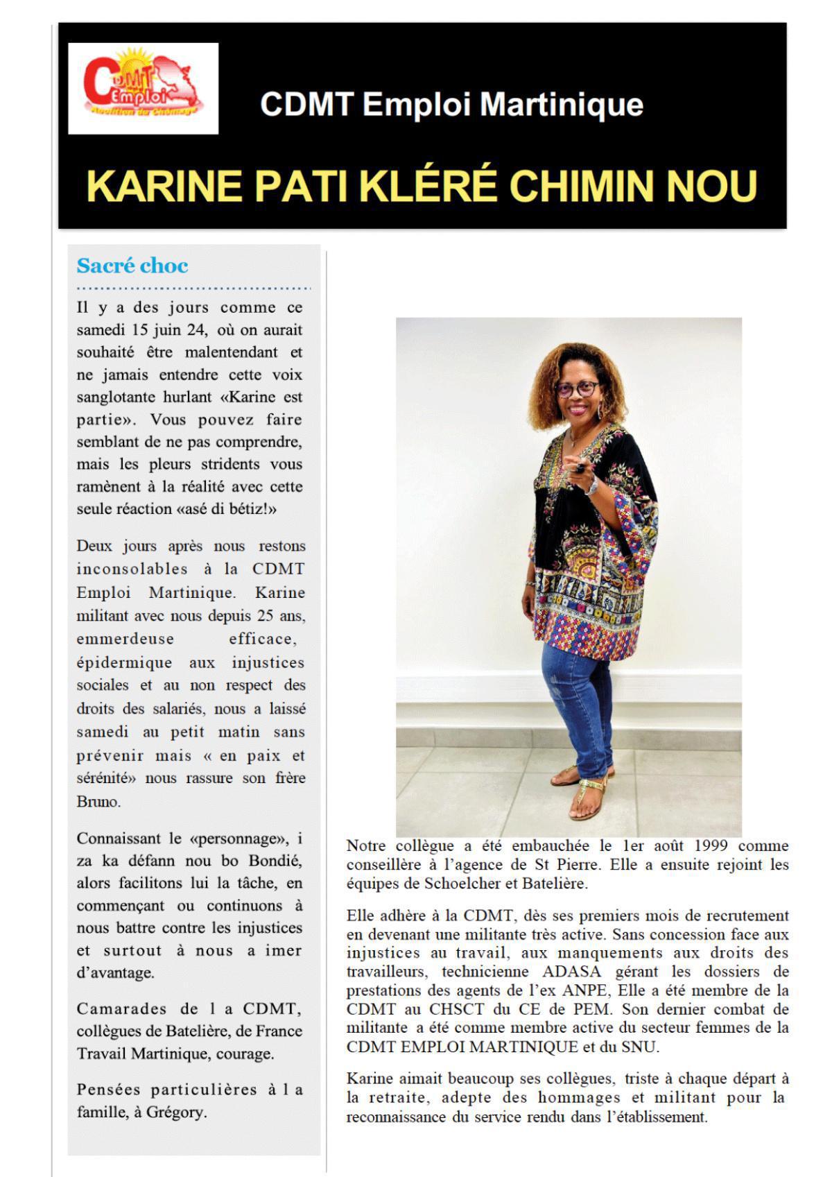 Karine pati kléré chimin nou Karine pati kléré chimin nou