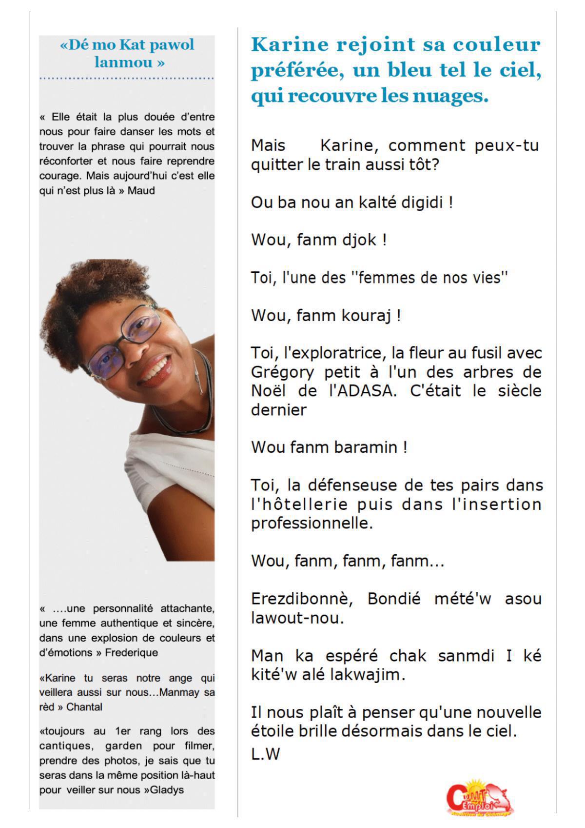 Karine pati kléré chimin nou Karine pati kléré chimin nou