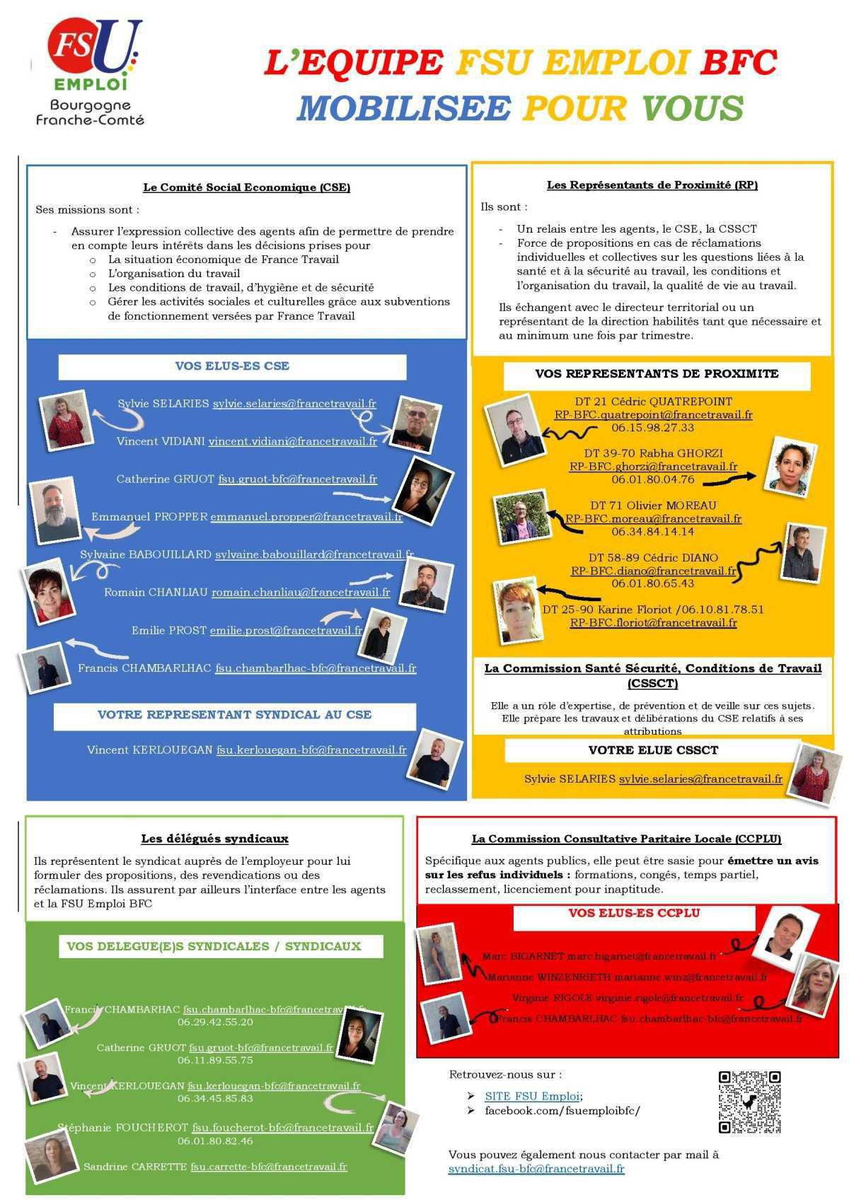 Les élu-es FSU Emploi BFC