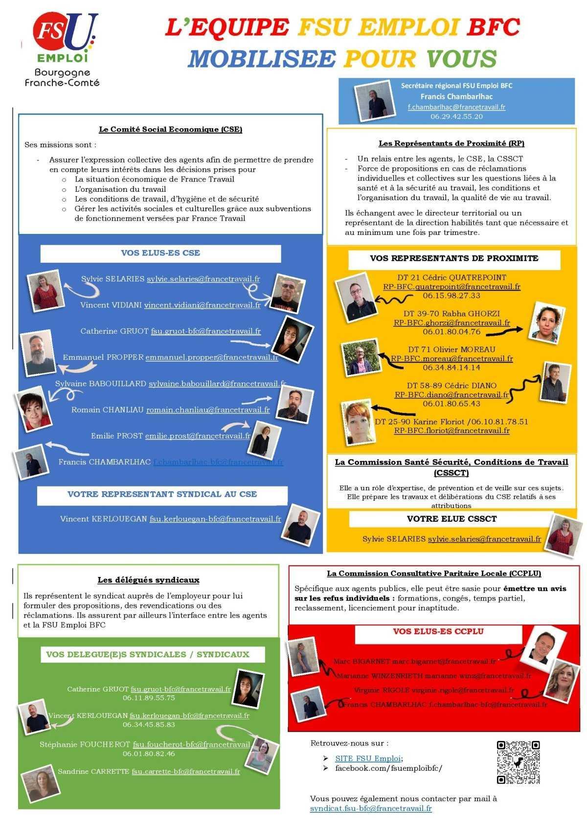 Les élu-es FSU Emploi BFC